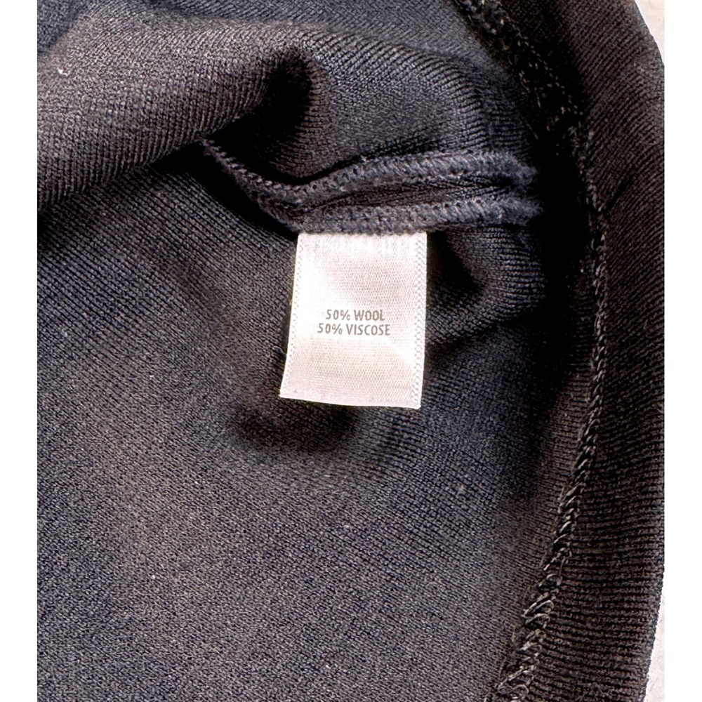 St John Caviar Black Wool Blend Knit Tank Top Scoop Neck Sleeveless Medium - Picture 4 of 5